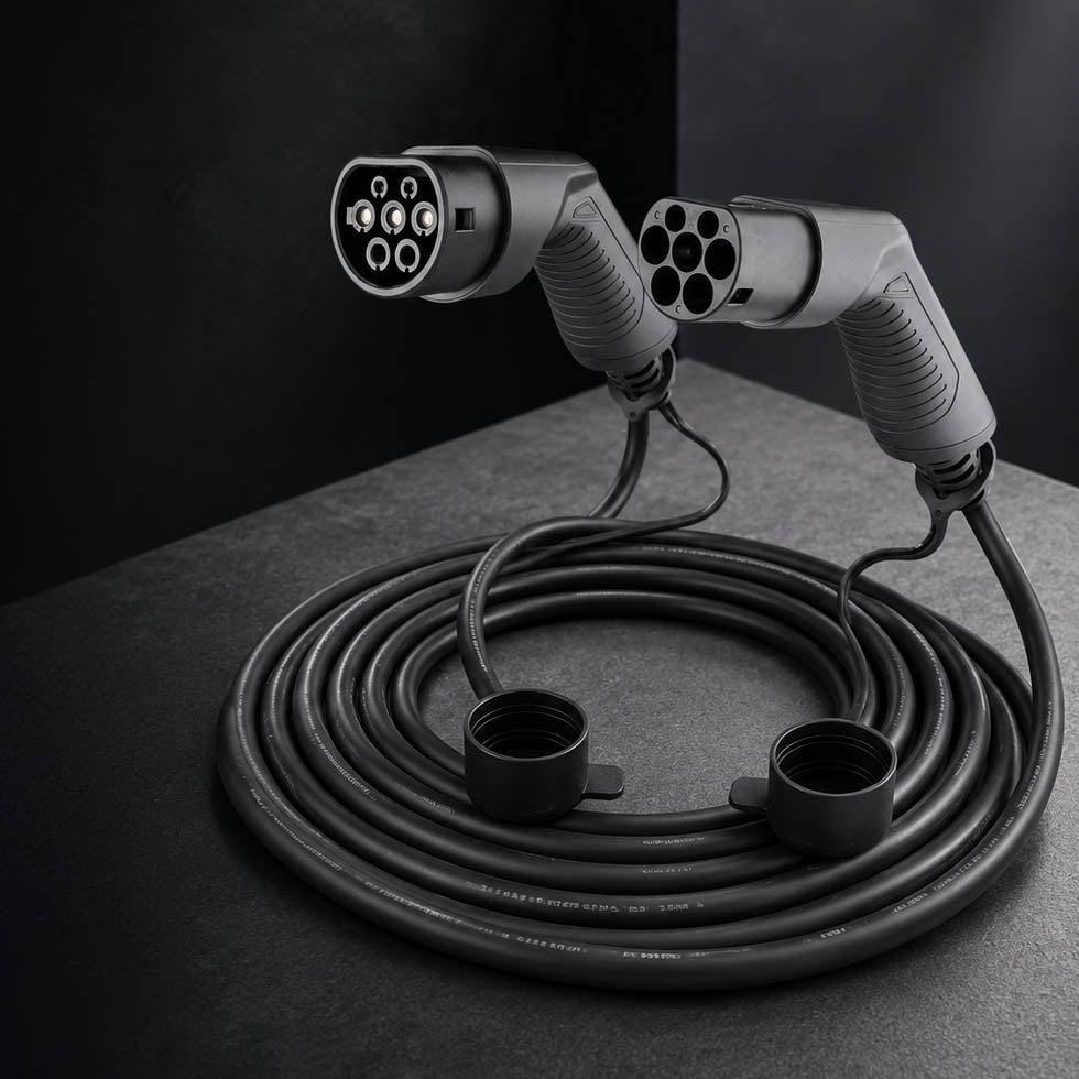 Type 2 to GB/T EV charging cable, 22kW, weatherproof build