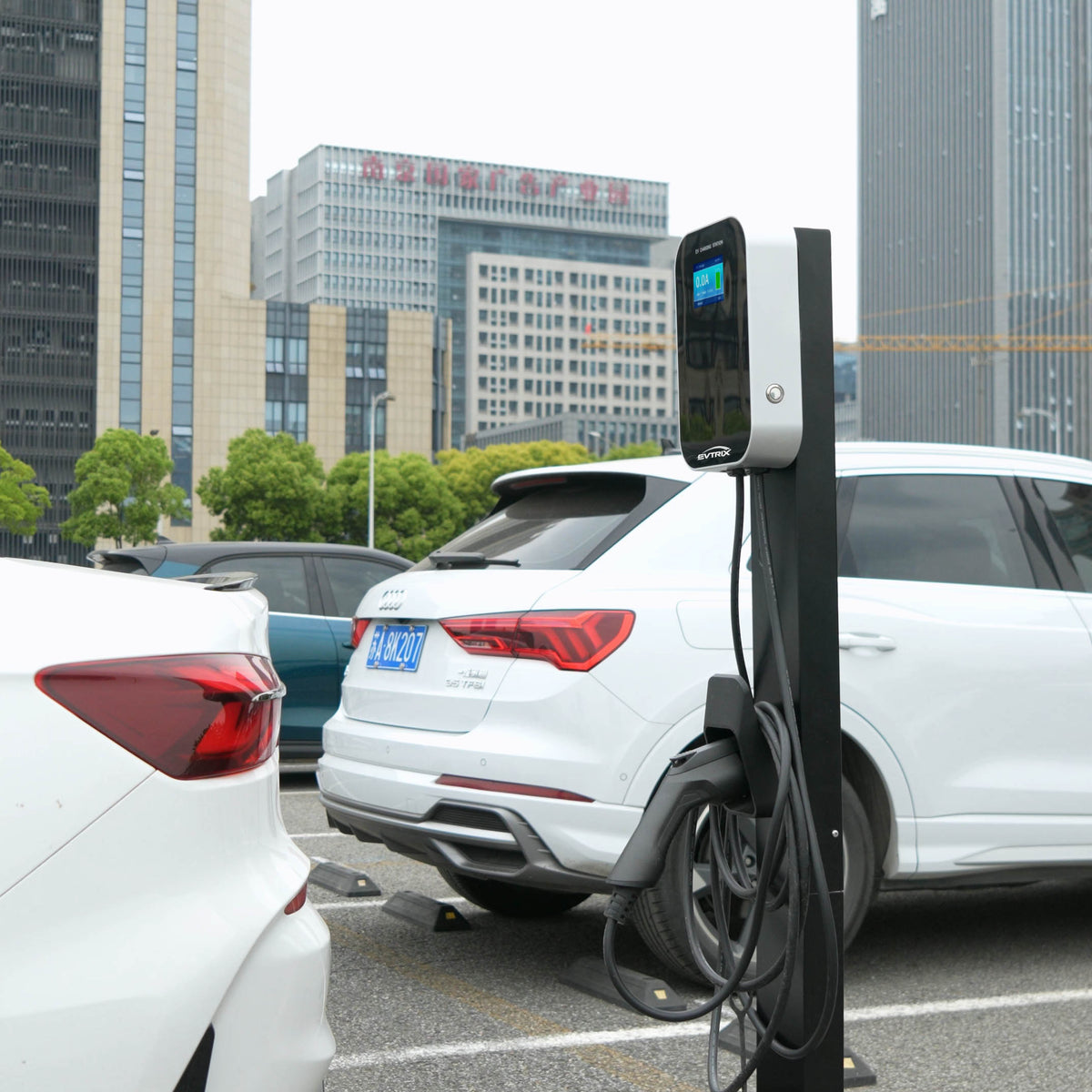 OCPP EV charging station installed at a commercial site in the UAE