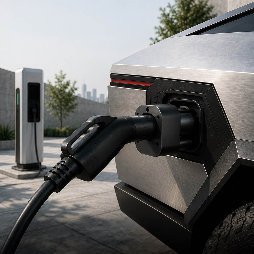 CCS2 to NACS DC adapter for the Tesla Cybertruck