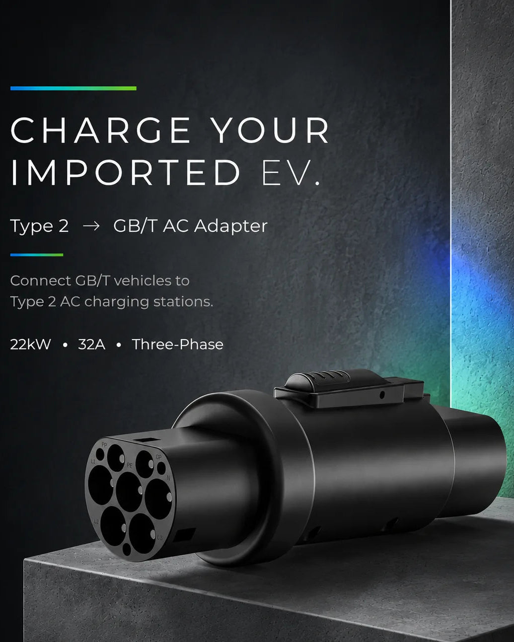 Type 2 to GB/T AC Adapter (3-Phase)